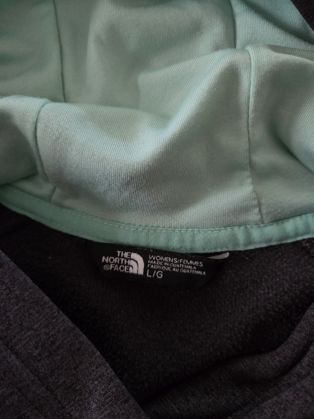 The North Face Charcoal Hoodie with Aqua Logo - Picture 9 of 10